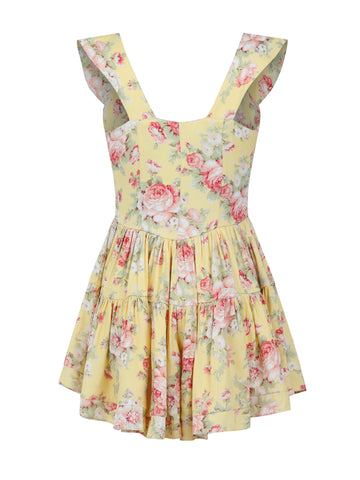 The Elisabeth Romper Dress - Yellow Rose