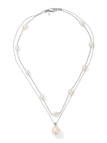 The Lea Pearl Necklace - Silver