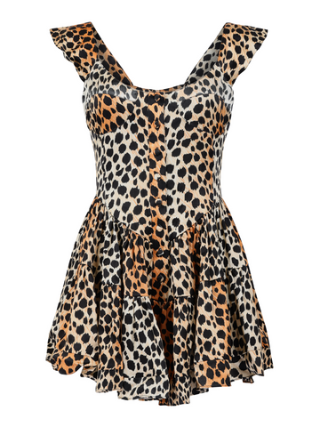 The Elisabeth Romper Dress - Cheetah