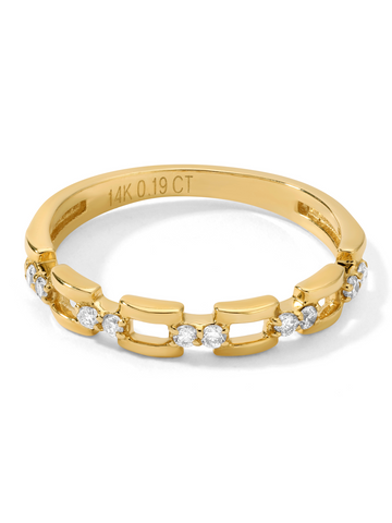 The Gold & Diamond Chain Link Ring