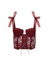 The Lana Corset Top - Burgundy