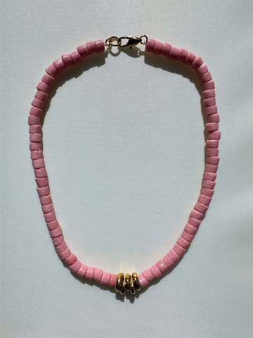 Pink Glass Necklace | SAMPLE