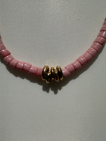 Pink Glass Necklace | SAMPLE