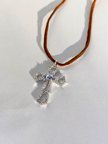 The Leather Cross Necklace | SAMPLE