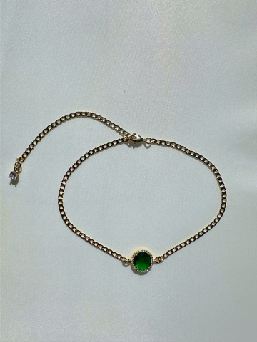 Emerald & Chain Choker | SAMPLE