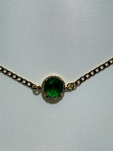 Emerald & Chain Choker | SAMPLE