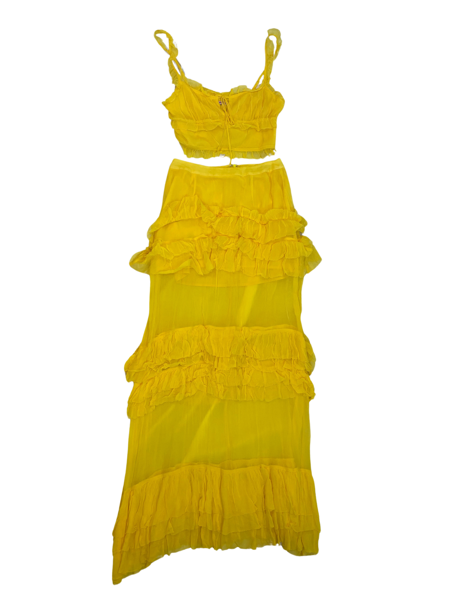 Hansen&Gretel Yellow Crop Top and Skirt Set