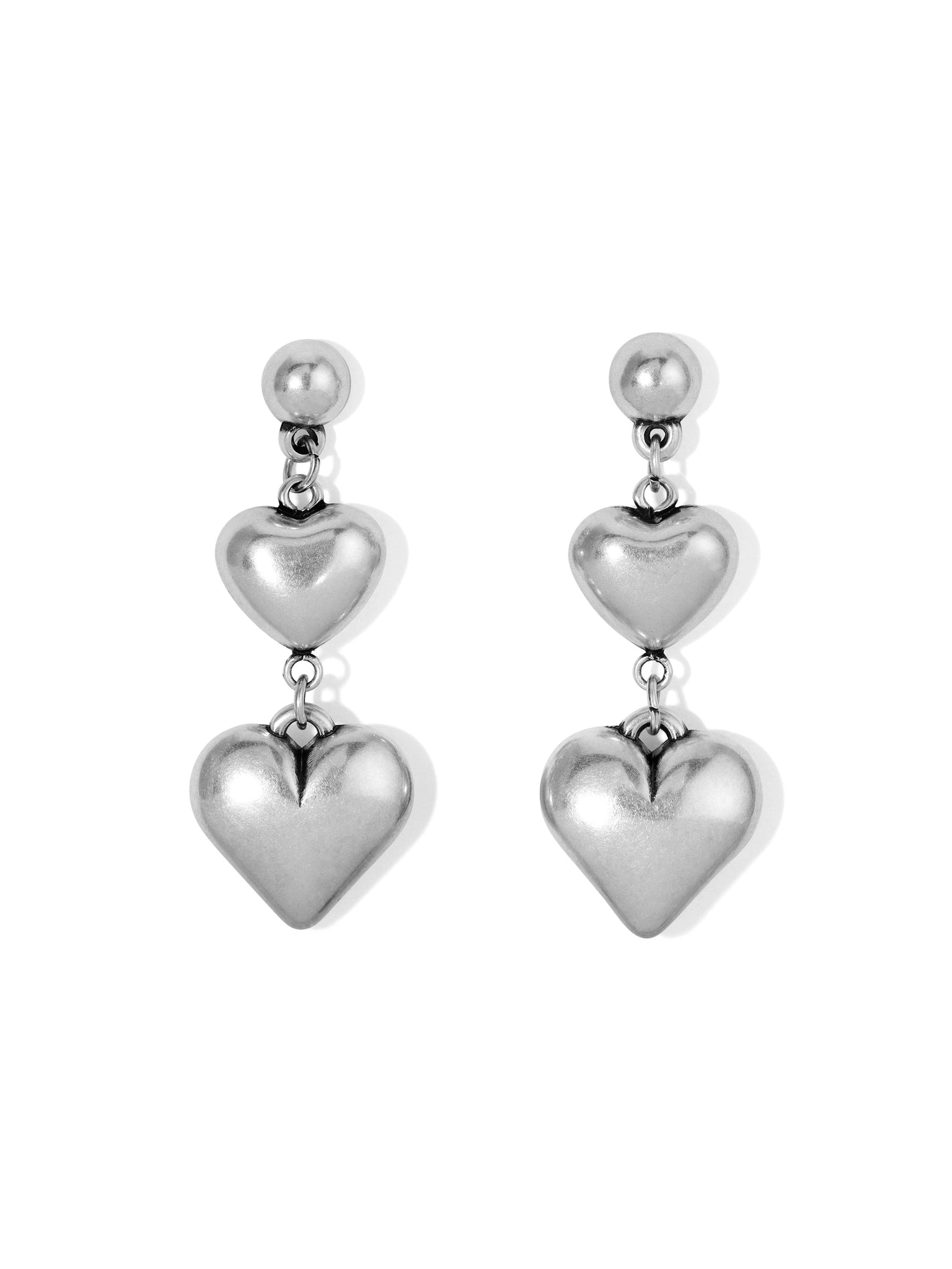 The Lia Heart Earrings - Silver