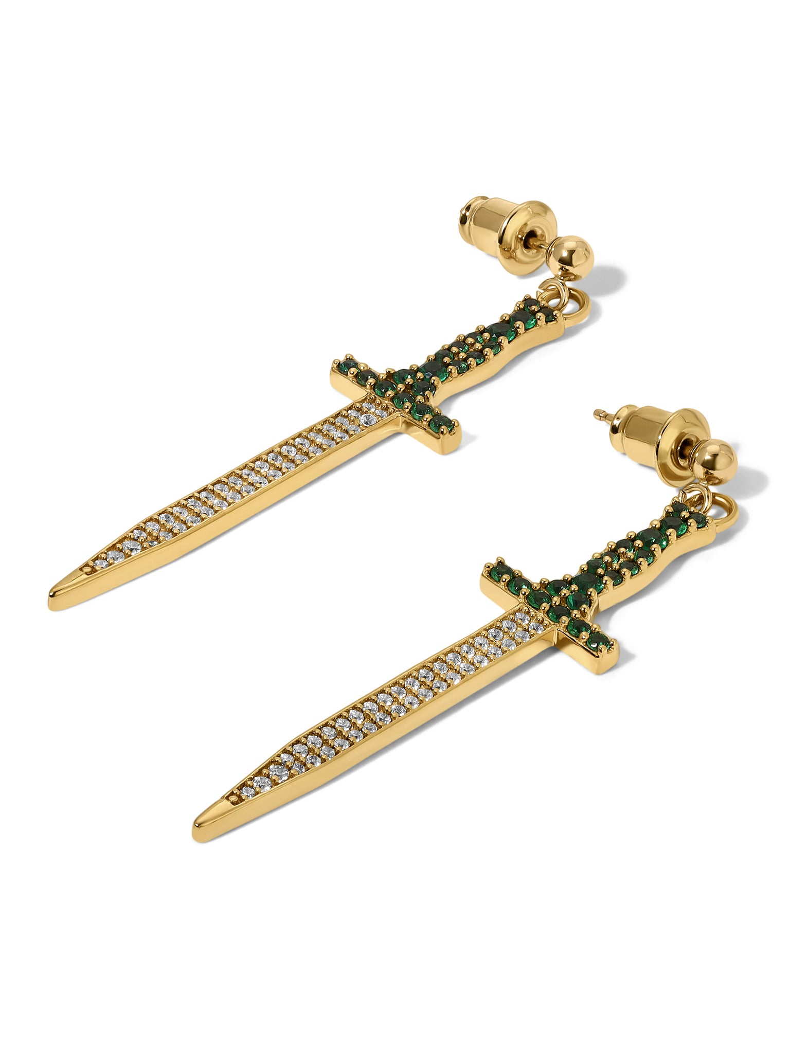 The Isla Dagger Earrings - Emerald