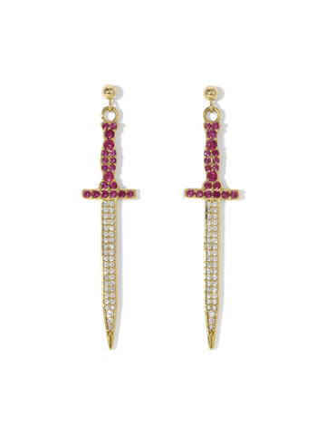 The Isla Dagger Earrings - Pink