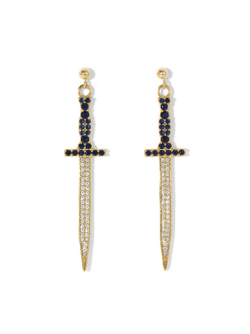 The Isla Dagger Earrings - Sapphire