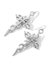 The Mena Flaming Cross Earrings - Silver