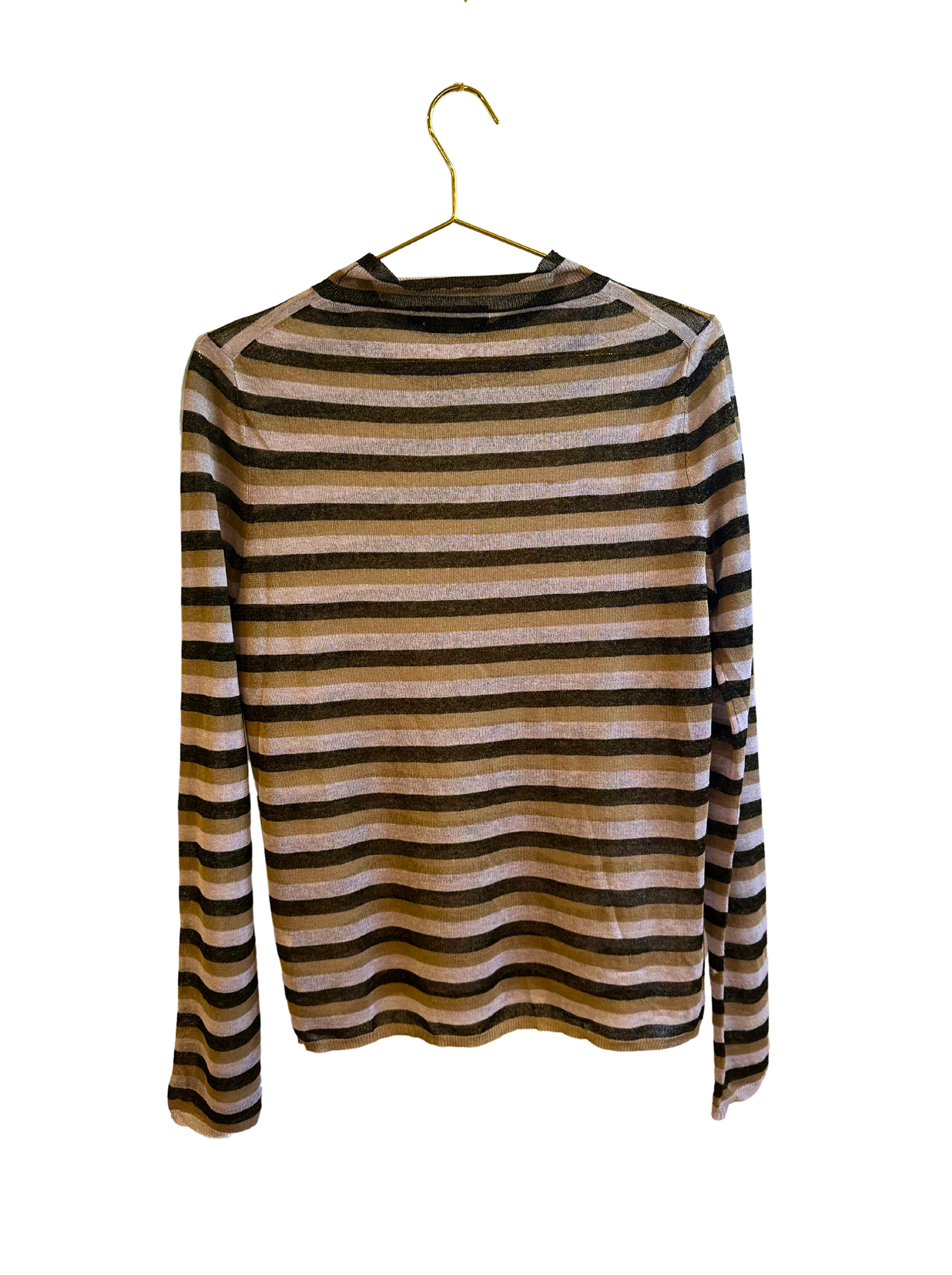 Sheer Striped Longsleeve Top