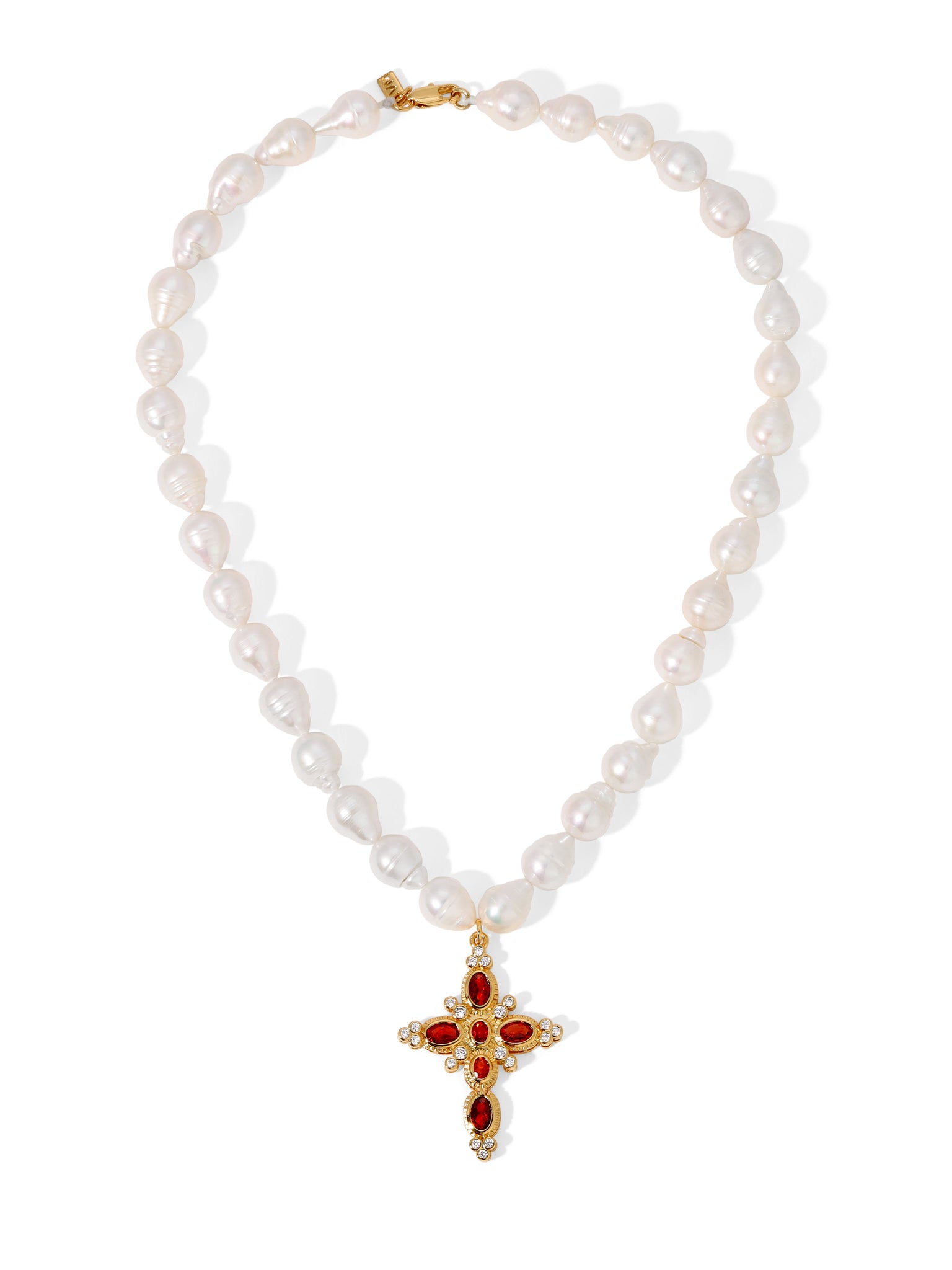 The Aalia Pearl Cross Necklace