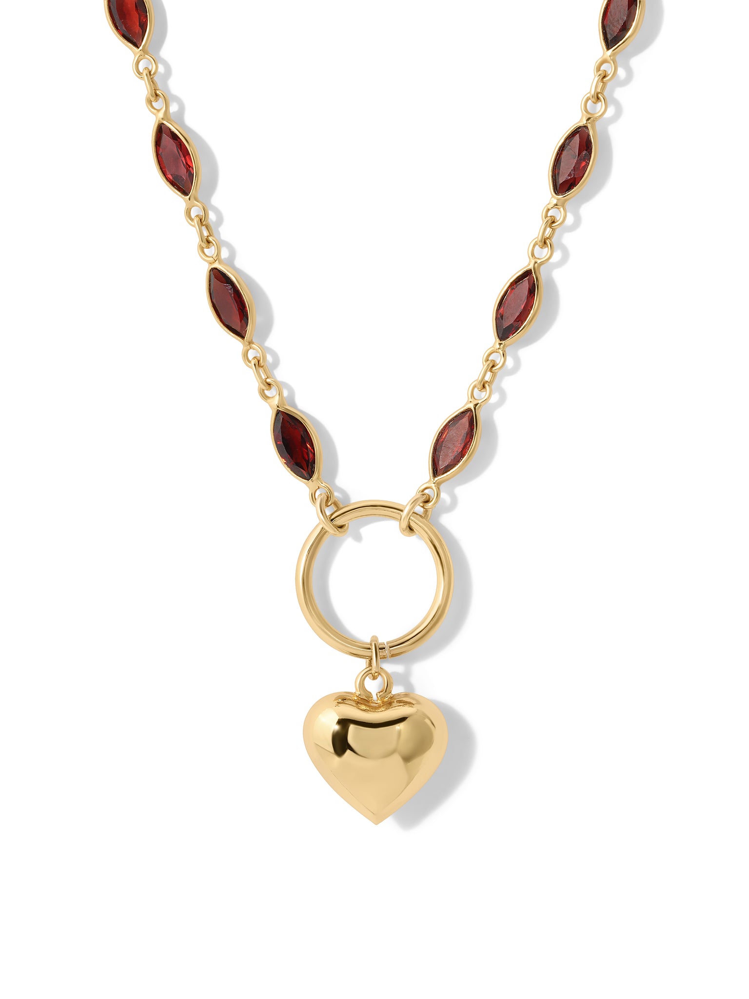 The Lia Heart Choker - Ruby