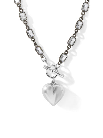 The Lia Heart Choker - Silver