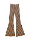 Black and Tan Striped Stretchy Flare Pants