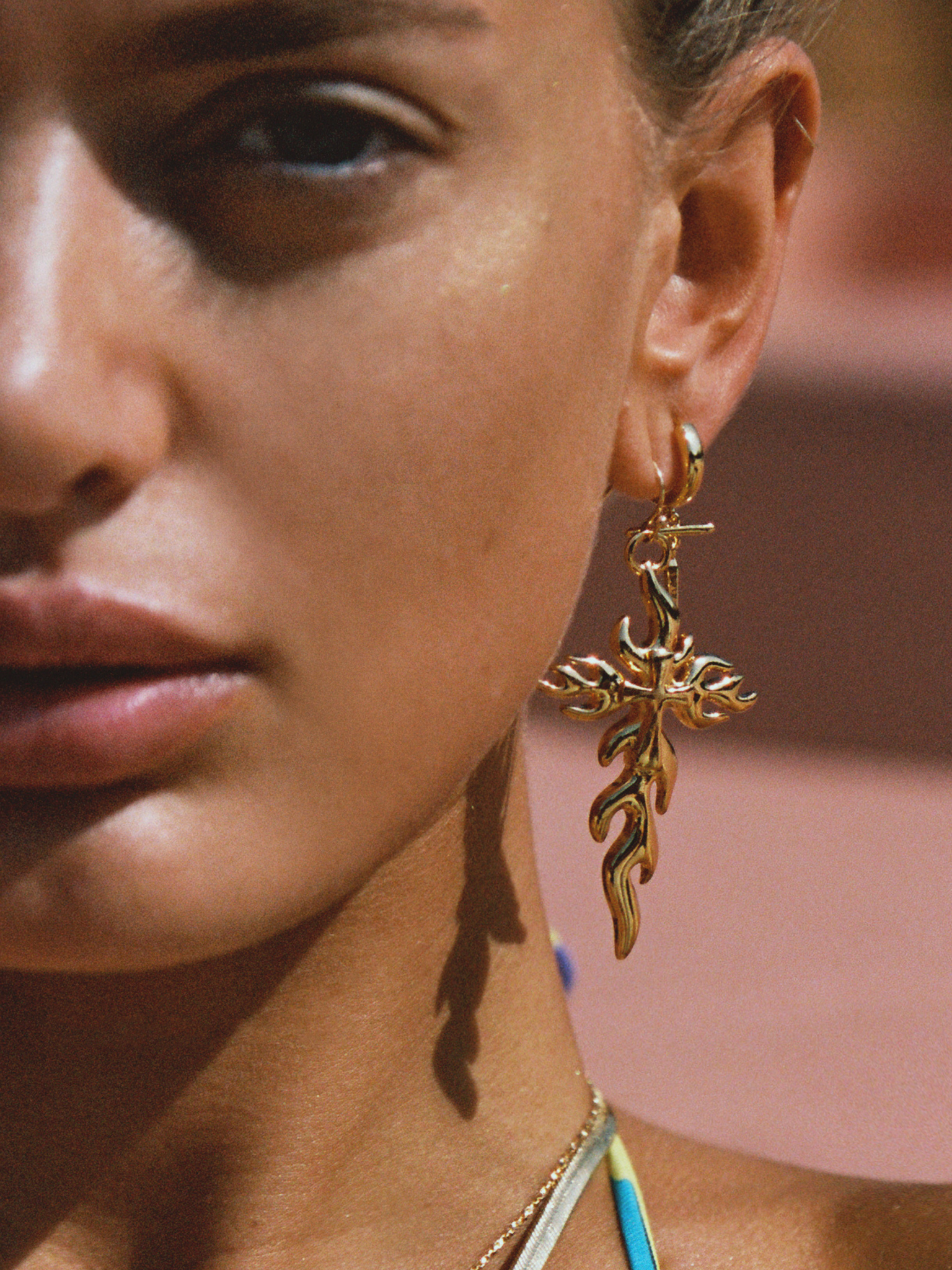 The Mena Flaming Cross Earrings