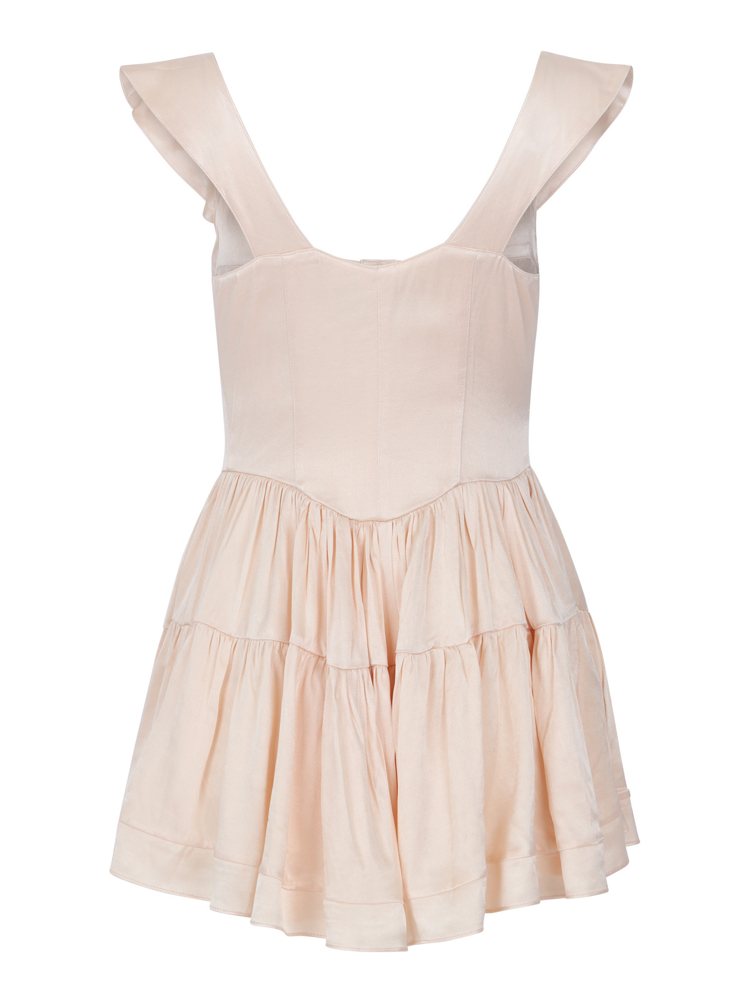 The Elisabeth Romper Dress - Cream Satin