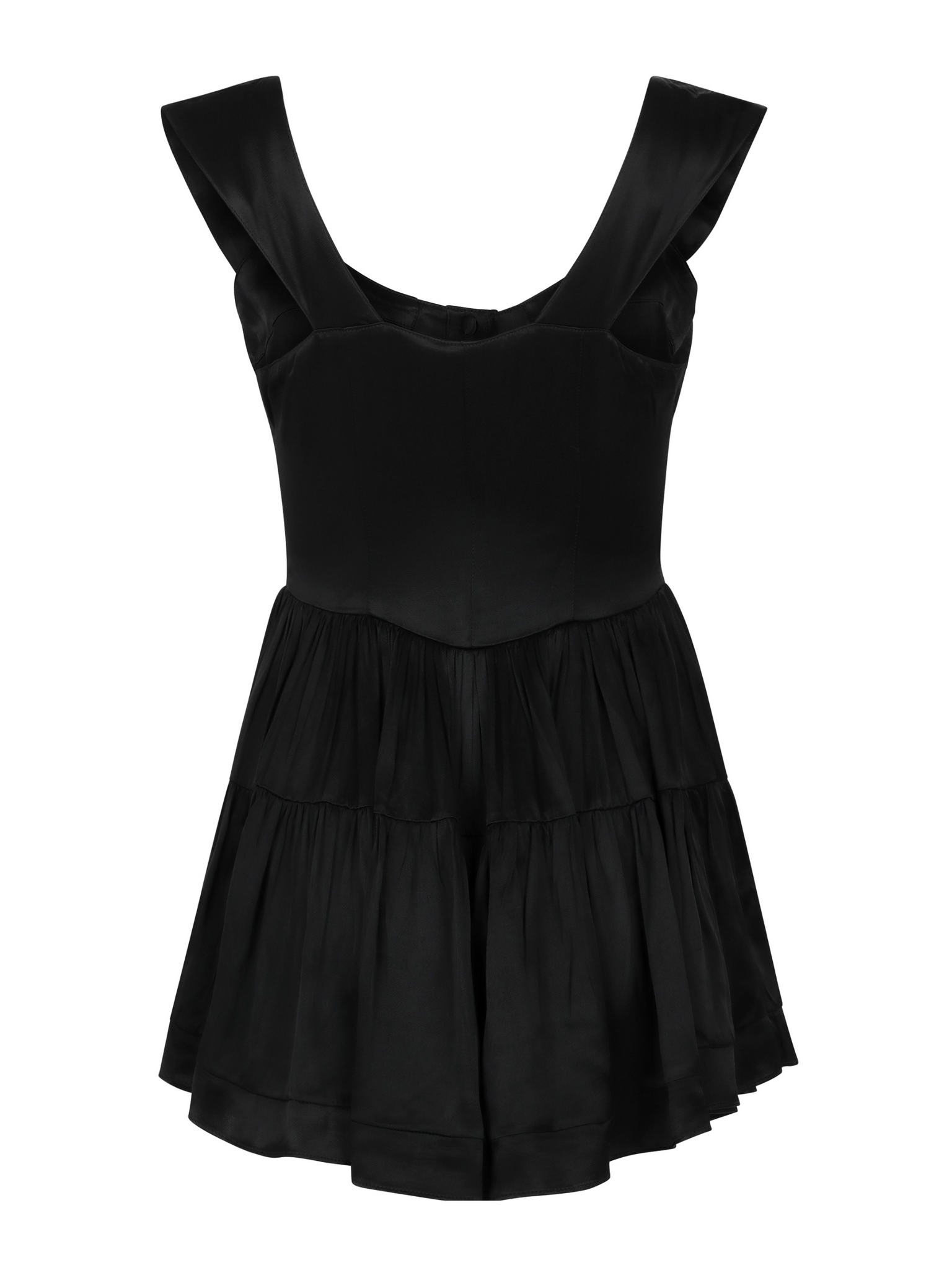 The Elisabeth Romper Dress - Black Satin