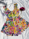 The Elisabeth Romper Dress - 80's Print