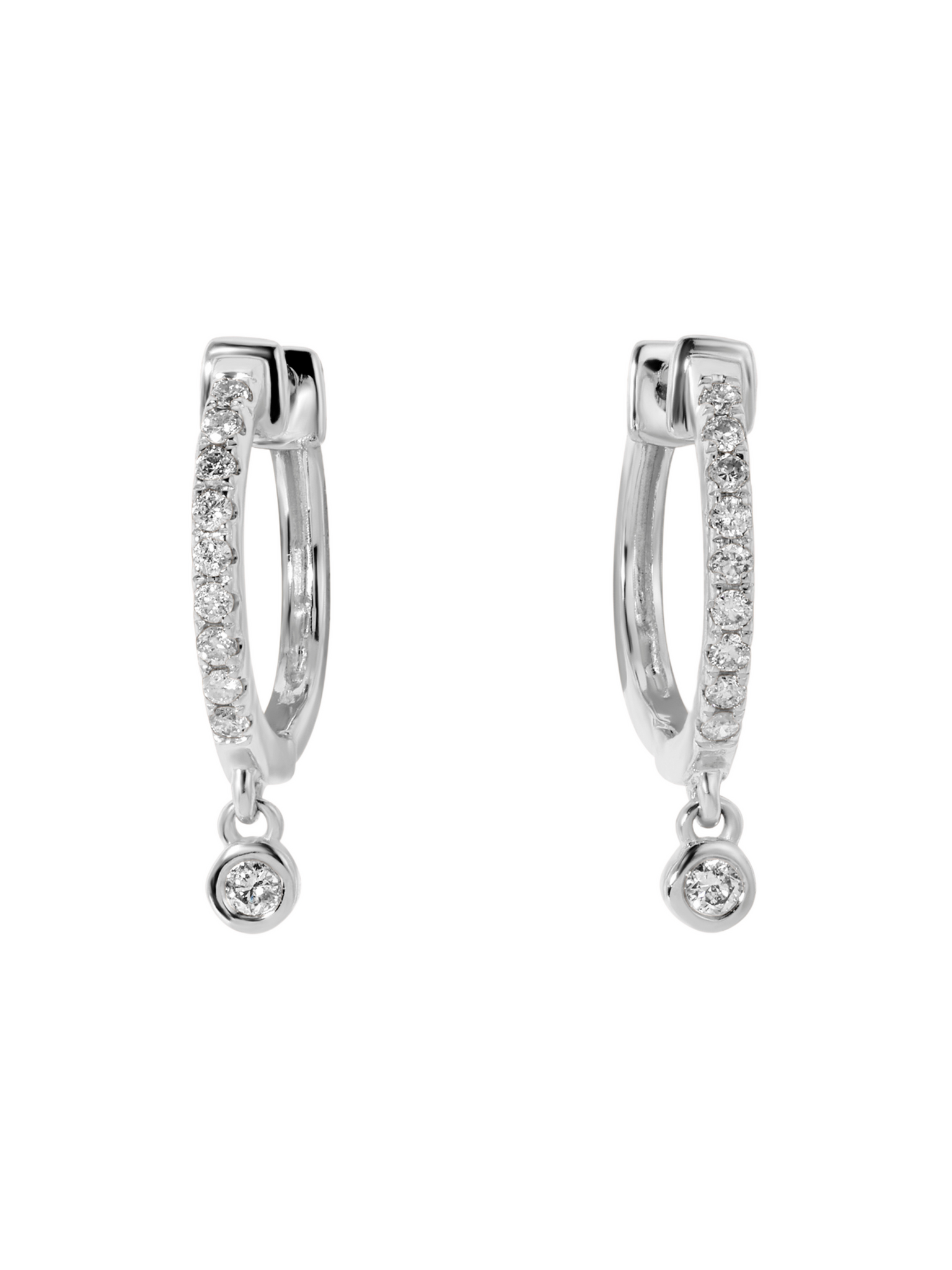 The Diana Diamond Hoops- Silver