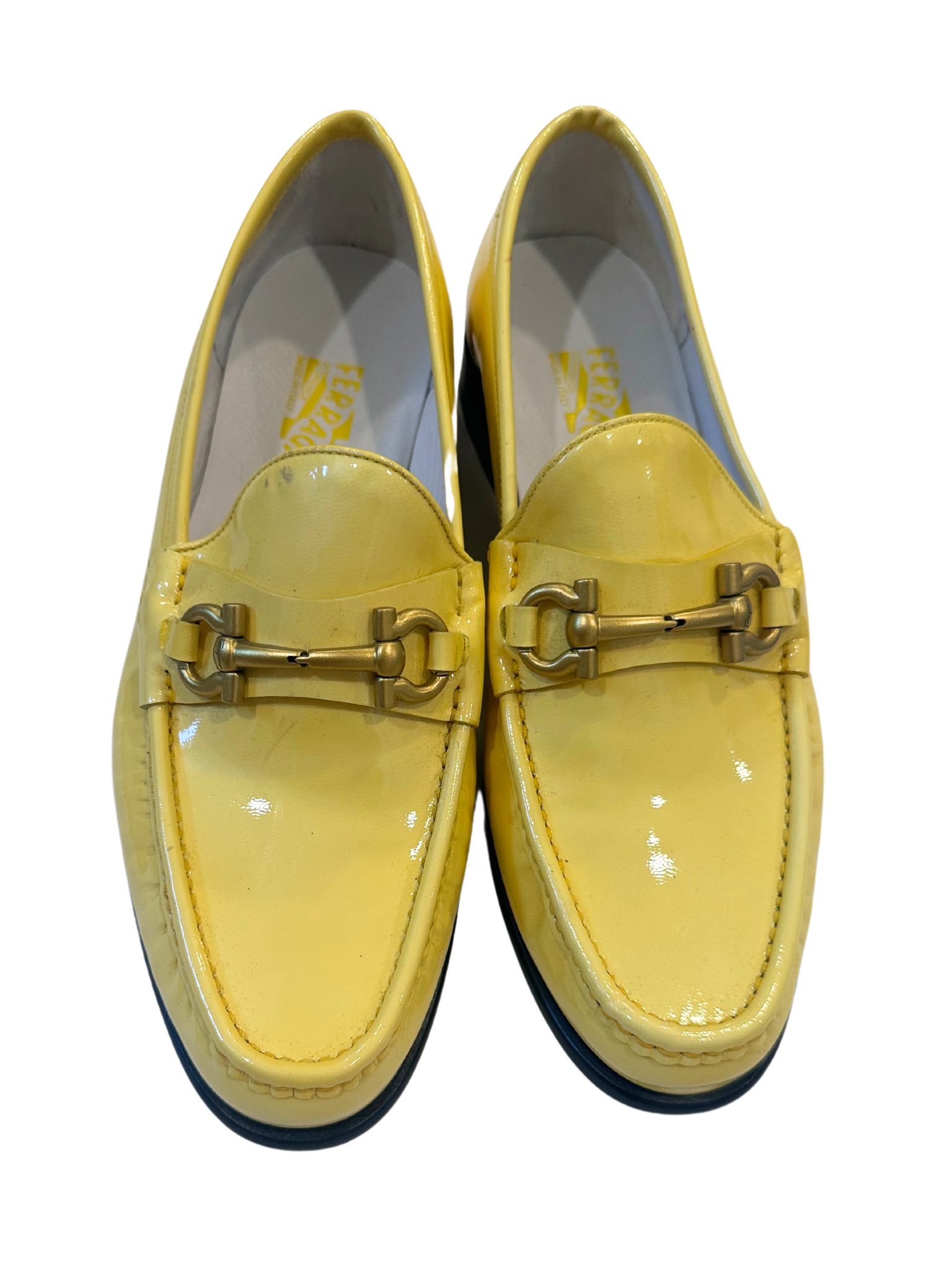 Yellow Ferragamo Loafers