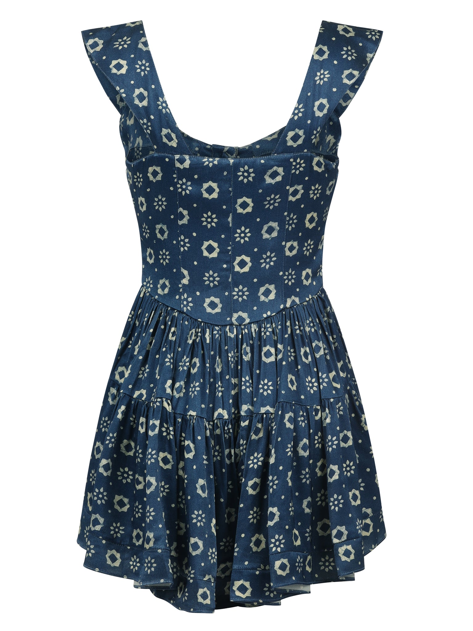 The Elisabeth Romper Dress - Indigo Flower